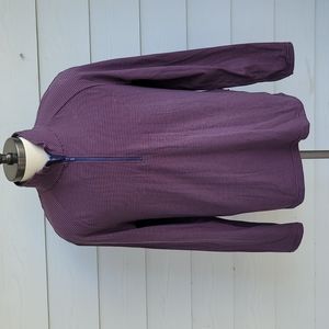 OUTDOOR VOICES‎ Red Navy Striped Sz XL Mens Half Zip Pullover Athletic Sweater